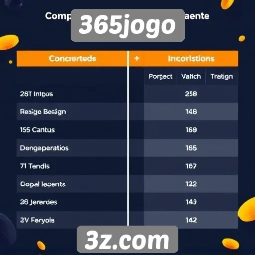 Comparação de desempenho do 365jogo com concorrentes